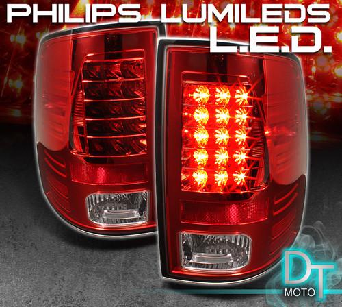 09-13 dodge ram pickup philips-led perform red clear tail lights lamp left+right