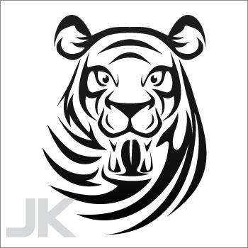 Decals sticker tiger tigers angry attack predator jungle wild cat 0502 kaza7