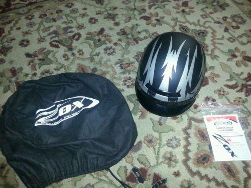 Matte black xl zox half helmet