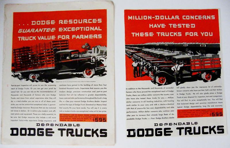 Vintage dodge truck large magzine ads date 1931 - 1932?? poster-print-gift 