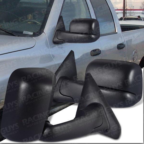 Black power heated towing side mirror mirrors truck new pair 02-08 ram dodge