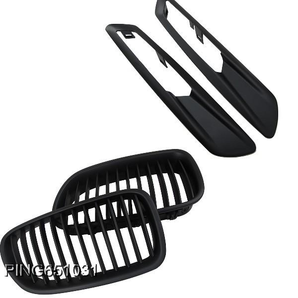 F10 f11 5-series matt black front grille+ fender turn signal light trim cover