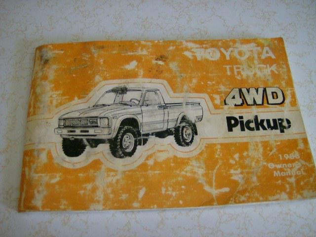 Toyota truck 4wd pickup 1983 owners manual