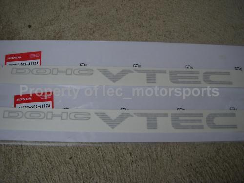 (2) new genuine oem 99-00 honda civic si ek em1 b16a2 "dohc vtec" decal stickers