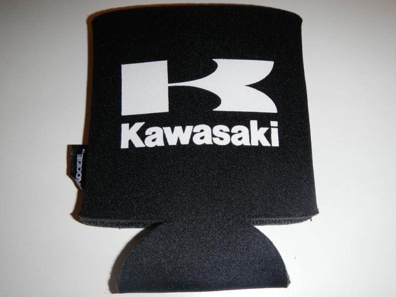 Kawasaki collapsible can koozie - black - 4 pack