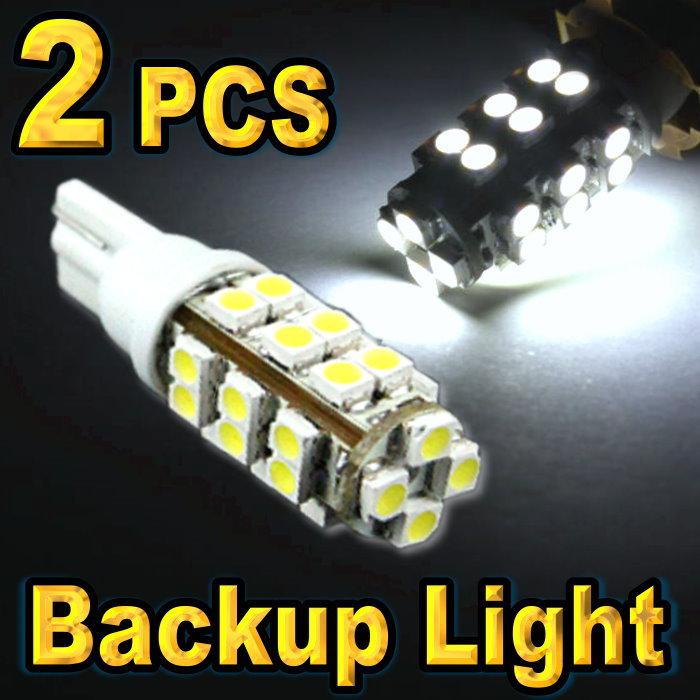 2x white led backup reverse lights 921 912 t10 28-smd