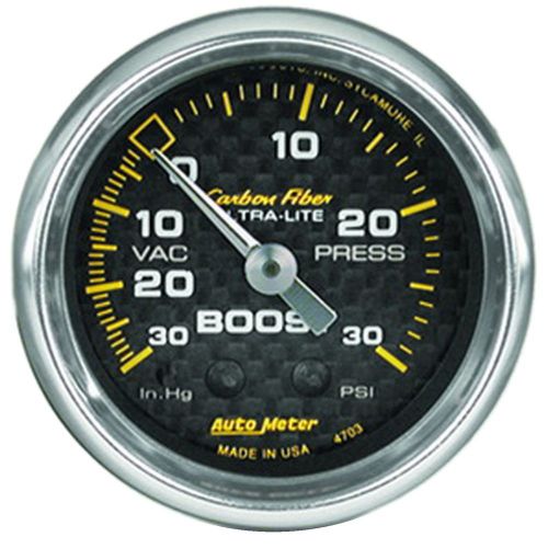 Auto meter 4703 carbon fiber; mechanical boost/vacuum gauge