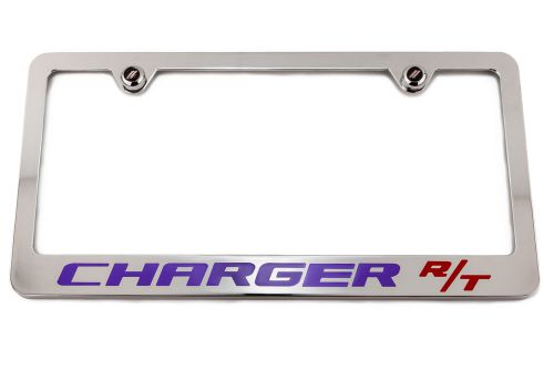 Dodge charger r/t chrome license plate frame plum crazy purple / red