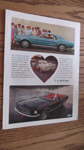 ★★1967 mustang coupe-fastback-convertible vintage ad 67 ford photo★★