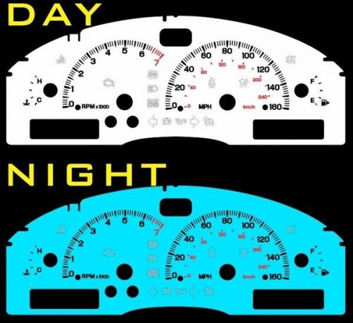 Lincoln ls 2000 2001 2002 white face glow gauges 00 01 02 illumiglo blue mph kmh