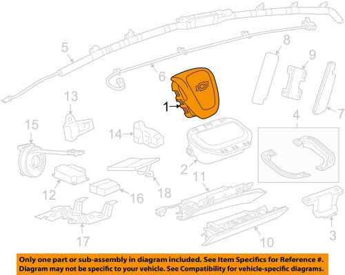 Chevrolet gm oem supplemental restraint system-driver inflator module 95214734