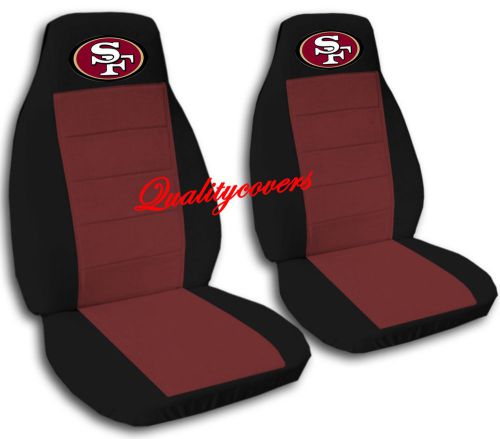 Cool set san francisco car seat covers black/burgundy,back seat cover available