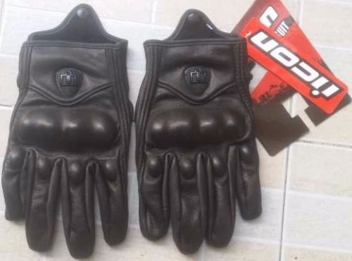 Black glca227 leather racing motorcycle street gloves size xl