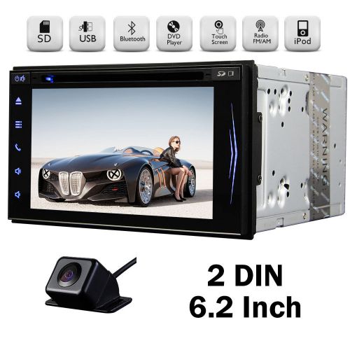 Touch screen double 2 din in-dash car stereo radio mp3 mic cd dvd player camera