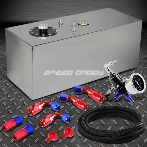 19 gallon top-feed aluminum fuel cell tank+cap+line kit+pressure regulator black