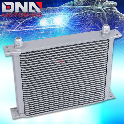 30-row 10an an-10 silver powder-coated aluminum engine transmission oil cooler