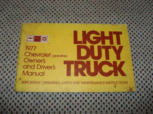 1977 chevy truck owners manual original glove box book