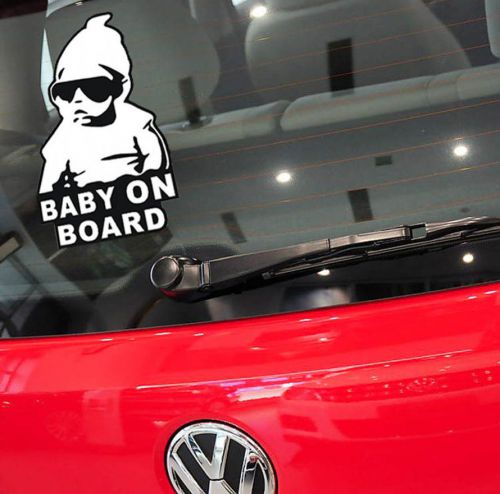 Cool black white &#034;baby on board&#034; side door window car truck stickers wall decals