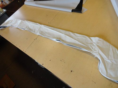 Bimini boot white vinyl with white zipper 87&#034; x 7 3/4&#034; marine boat