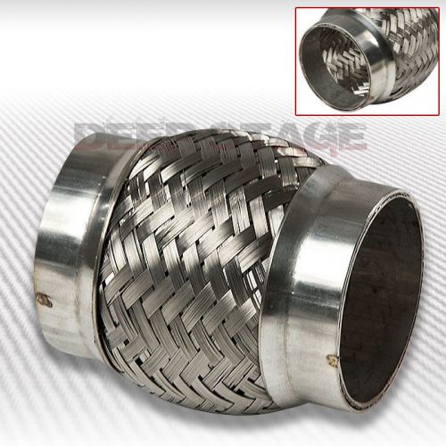 2.5&#034;x 4&#034;stainless steel double braided 2.25&#034;flex pipe exhaust manifold adaptor