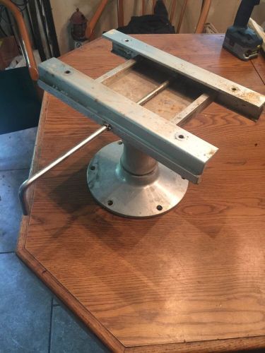 Marine boat seat pedestal swivel slide.10&#034; tall 9 1/4&#034; base