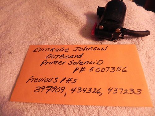 Evinrude johnson outboard primer solenoid p# 5007356  397909 434326 437233