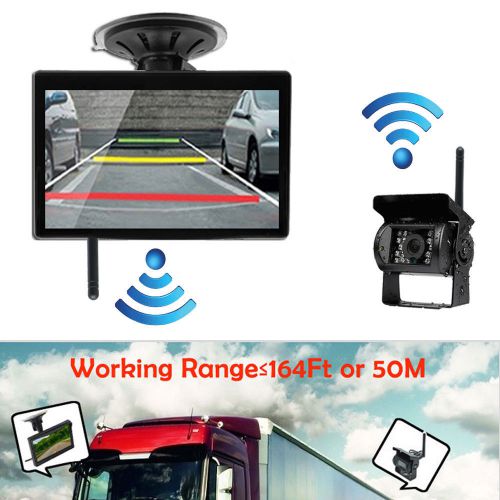 Wireless ir night vision rear view backup camera &amp; 5&#034; car monitor for rv truck