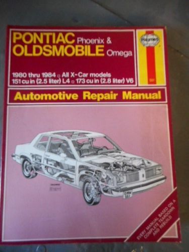 Pontiac phoenix &amp; oldsmobile omega 1980-1984 haynes repair manual