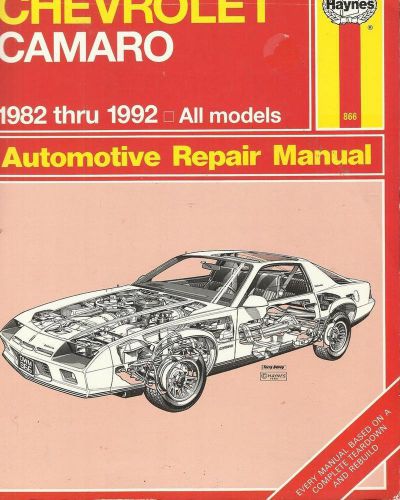 Haynes repair service manual chevrolet camaro 1982 1992 all models 1980s 1990s