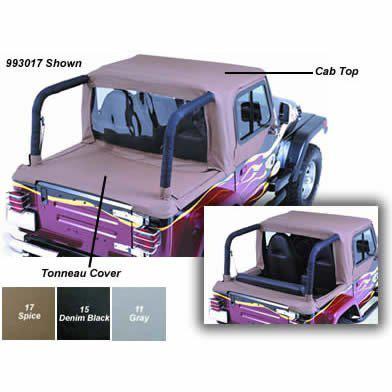 Rampage cab top/tonneau cover spice denim for 1992-95 jeep wrangler yj