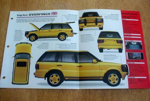 1998 range rover overfinch 570 hse suv unique imp brochure