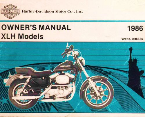 1986 harley-davidson xlh sportster owners manual -xlh 1100-xlh 883-sportster