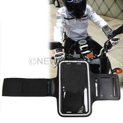 Motorcycle black neoprene arm mobile phone holder case cover fit samsungs3 s4 nd