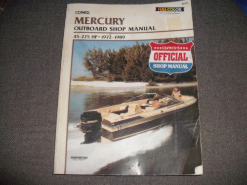 Mercury outboard shop manual b726 by clymer 45-225hp 1972-1989 free shipping