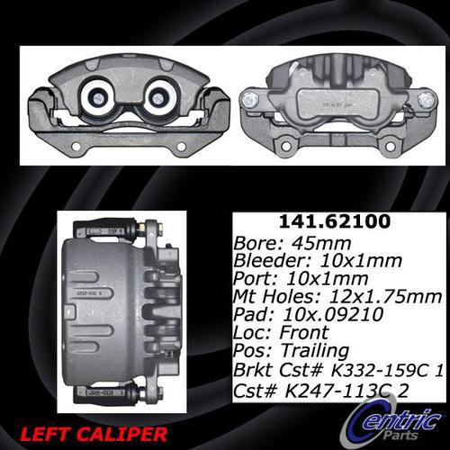 Centric 141.62100 front brake caliper-premium semi-loaded caliper