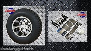 Yamaha golf cart g14/g16/g19 4&#034; lift kit + 10&#034; wheels and 20&#034; street/turf tires