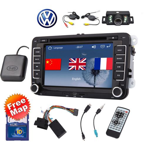 Gps nav 2din car stereo radio dvd player for vw golf jetta skoda passat polo+cam