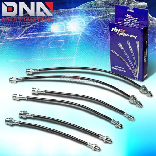 84-85 mazda rx7 fb s3 13b black stainless steel braided hose brake line/cables