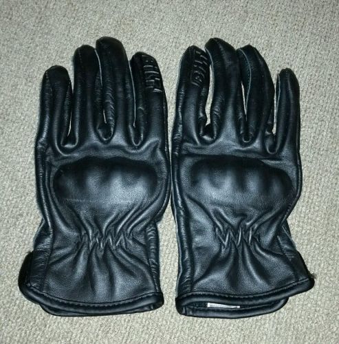 Low profile motorcycle black leather gloves with nuckle guard by bilt mens small