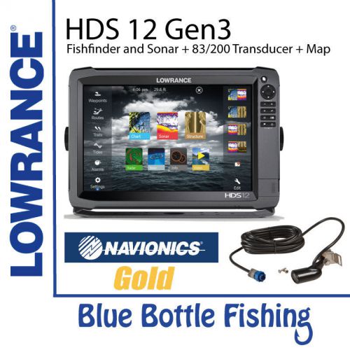 Lowrance hds 12 gen 3 touch + 83/200 transducer + navionics gold