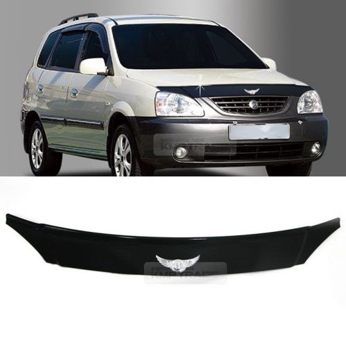 Emblem hood guard bug shield molding black for kia 2003 - 2007 carens2 / rondo