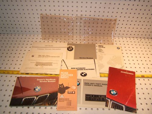 Bmw 86 e28 528e/535i/524 owner&#039;s manual 1 set of 9 booklet/ paper &amp;clear 1 pouch