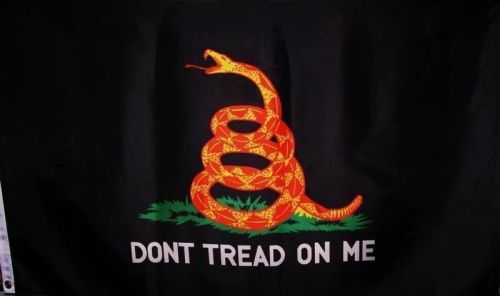 New double sided boat flag gadsden dont tread black 12x18