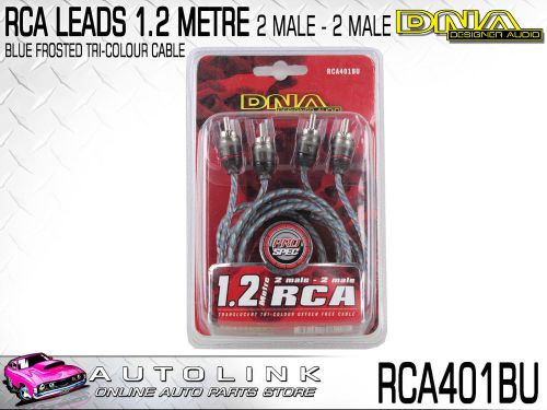 Dna 2 rca male to 2 rca male pro spec cable - blue1.2 metre ( rca401bu )