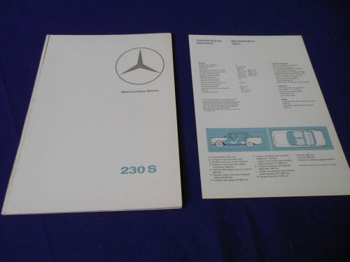 Original 1966 mercedes benz 230s prestige brochure french text