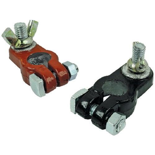 Pack of 2 epoxy coated clamp on type to wing nut type battery terminals