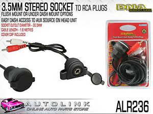 Dna 3.5mm stereo socket to 2 x rca plugs audio lead - flush or chassis mount