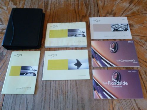 2004 saab 93 owner manual 6/pc.set + infotainment &amp; saab premium factory case,