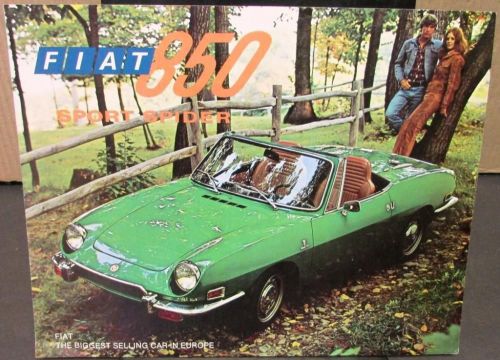 Original 1972 fiat dealer sales brochure 850 sports car sport spider us print