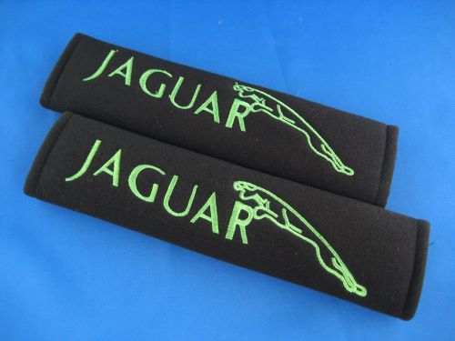 2x jaguar green seat belt cover shoulder pads covers cushion for s x e type xj8